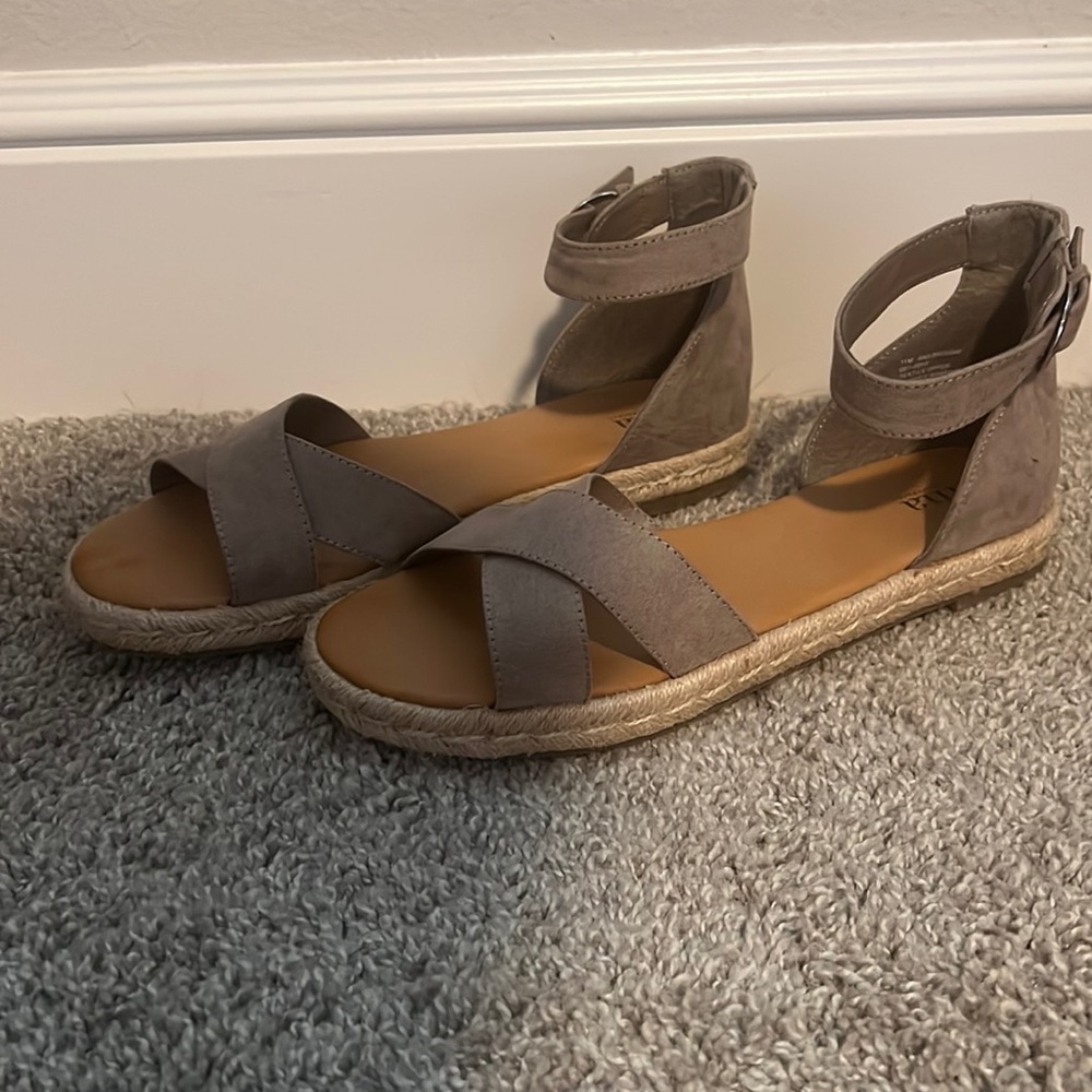A.n.a flat tan sandals size 11